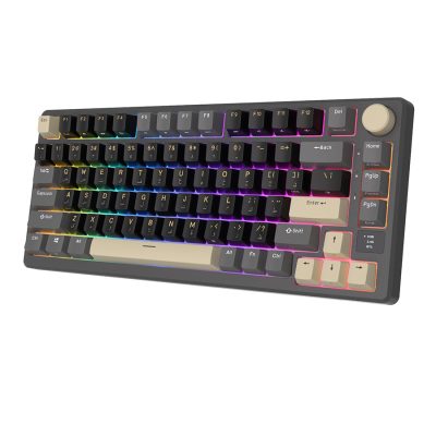 Royal Kludge RKM75 Phantom Mechanical Keyboard - Blue Switch - Wired, Bluetooth, Wireless 2.4G - Arabic English