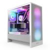 NZXT H5 Flow RGB (2024) Compact Mid-Tower ATX Case with RGB Fans - All White - CC-H52FW-R1