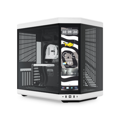 HYTE Y70 TOUCH CREEN  INFINITE CASE BLACK AND WHITE