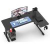 L Shaped Table with Hook Cup Holder and cable management box – Black Colour – Right - 160cm x 100cm x 60cm