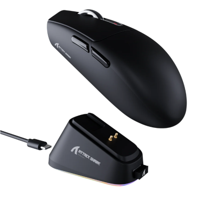 Attack Shark G3 PRO Black Gaming Mouse with charging Dock
