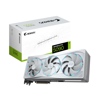 Ggabyte Aorus Master STEALTH  RTX 5090 32GB White Graphics Card كرت رسومات حسب الصنف والموديل