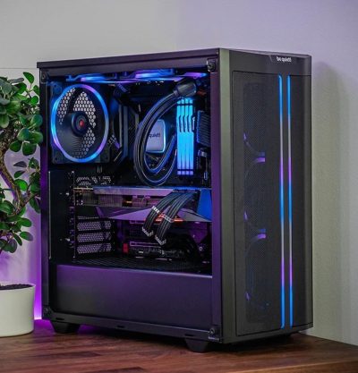 Gaming PC /Design PC with Intel i5-13600k 14 Core and RTX 3070 8GB and 32GB RGB RAM  in a splendid Bequiet Pure Base 500FX Gaming Case with 4 RGB Fans and Liquid Cooling  -BW103a