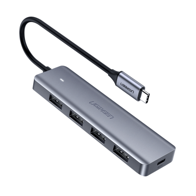 UGREEN 4-PORT USB  3.0 HUB+ POWERED  BY MICRO USB, METAL PLATED SHELL, ULTRA  SLIM