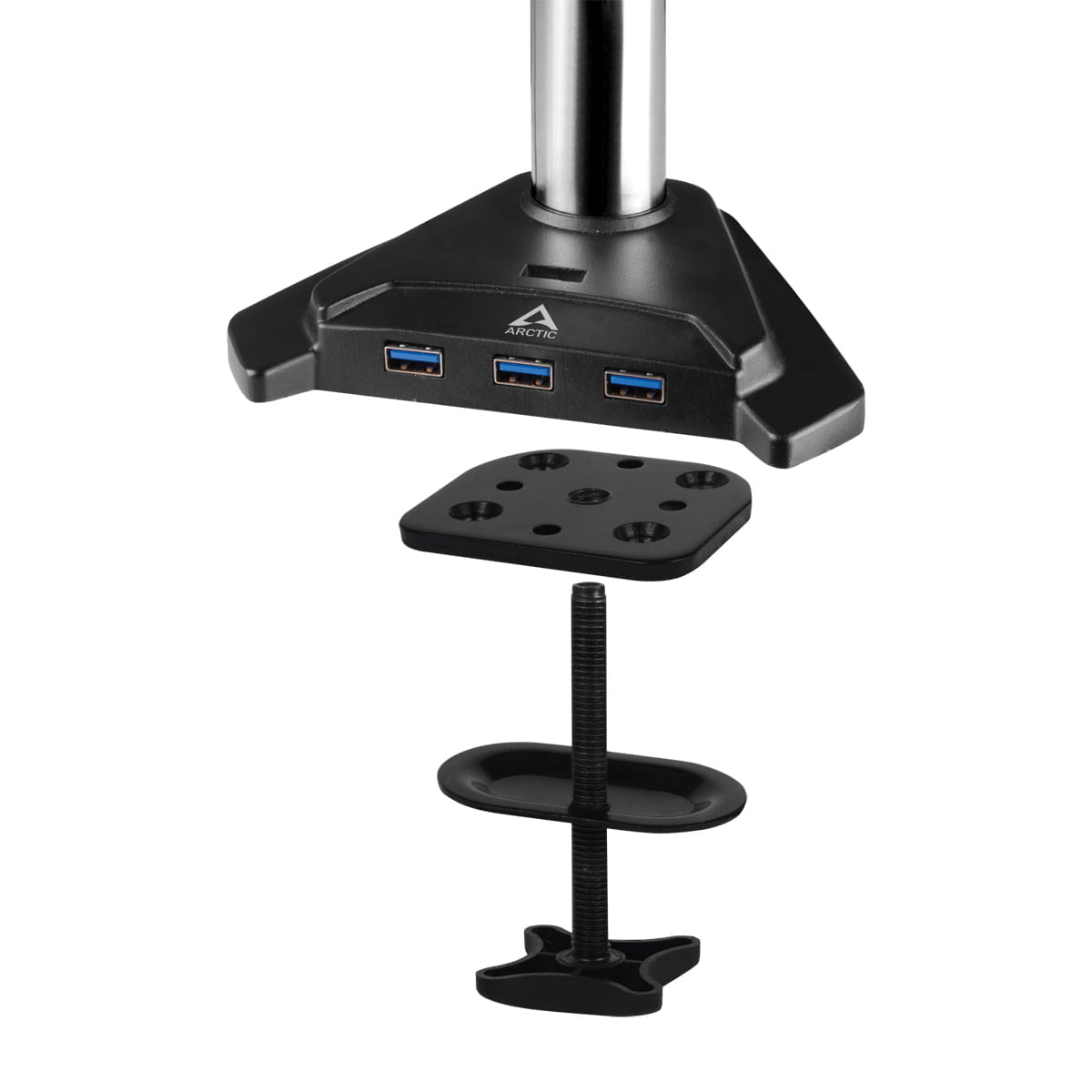 Arctic Z1 Pro Gen 3 (Matt black powder coating) - Desk Mount Monitor Arm with SuperSpeed USB Hub